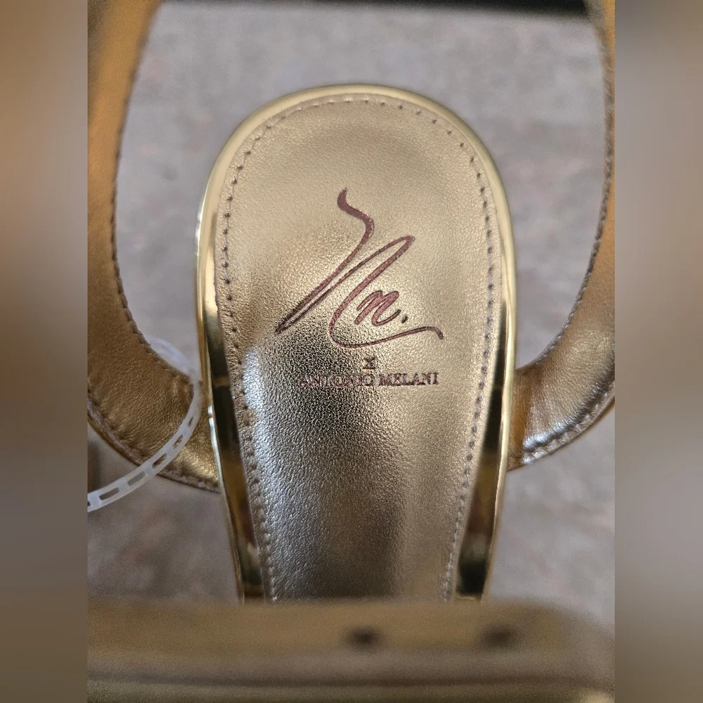 Antonio Melani x Nat Note Pia Mirror Metallic Platform Pumps. Gold  (Size 5.5) - Picture 5 of 14